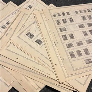 Vintage Stamp Collection Paper Sheets Ephemera 20 Pages